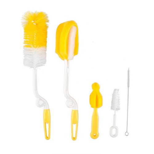 5pcs/set Plastic Glass Bottle Cleanning Sponge Todders Milk Water Bottle Brush