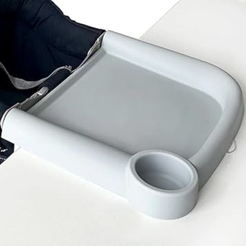 Baby Dining Tray Compatible with Inglesina Fast Table Chair Silicone Baby Feeding Tray for Clip-On Fast Table Chair Dishwasher Safe BPA Free Silicone Removable Dining Tray Accessory -Gray