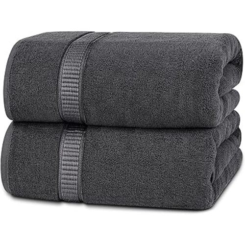 Utopia Towels Luxurious Jumbo Bath Sheet 2 Piece, 600 GSM, 35 by 70 Inches, 100% Ring Spun Cotton, Highly Absorbent and Quick Dry Extra Large Bath Towel, Super Soft Towel, Grey