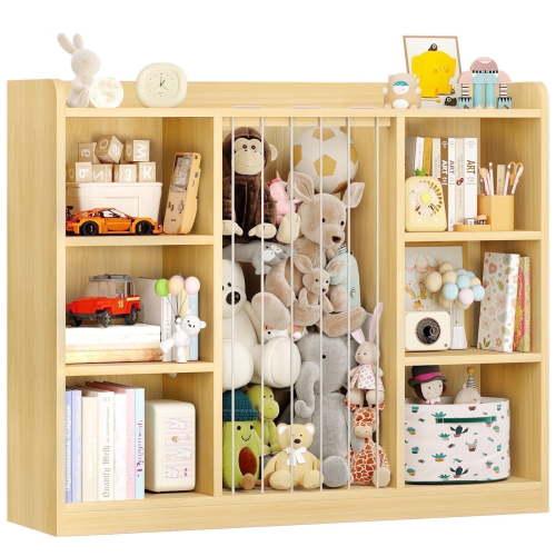 ONBRILL Book Shelf for Kid Room with 8 Storage Cubbies, Toddler Stuffed Animal Toy Storage Organizer
