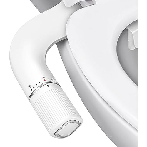 BIGCOW Ultra-Slim Bidet Attachment for Toilet - Dual Nozzle (Frontal & Rear Wash) with Adjustable Cold Water Pressure and Stainless Steel Inlet - Hygienic Solution for Fresh Cleanliness