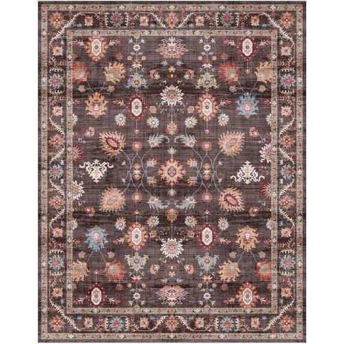 Gertmenian Indoor Easy-Care & Washable Area Rug – 8x10 Large – Casper Brown, 23227