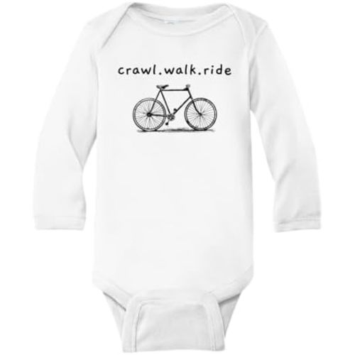 Crawl Walk Ride Bike Baby Bodysuit, Kids T-Shirt