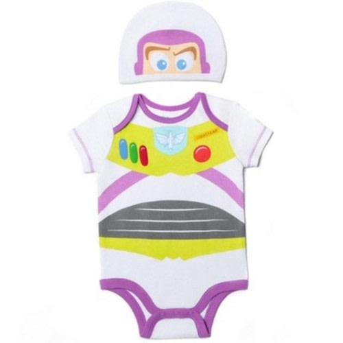 Disney Pixar Toy Story Buzz Lightyear Newborn Baby Boys Cosplay Bodysuit and Hat Set 3-6 Months