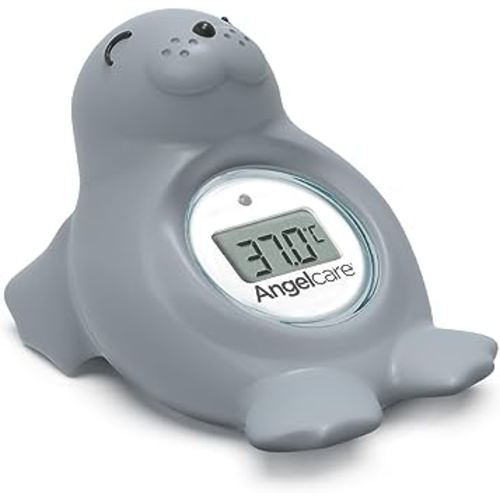 Angelcare Bath and Room Thermometer - Happy Seal, Grey, One Size