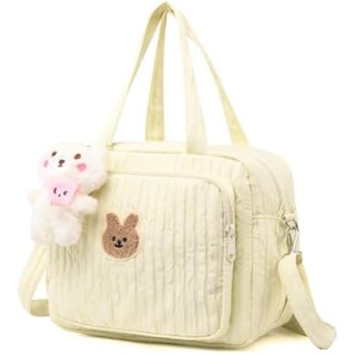 hibear Baby Diaper Bag,Small Diaper Bag Tote Crossbody Diaper Bag Cute Quilted Diaper Bag Baby Travel Shoulder Bag with Strap