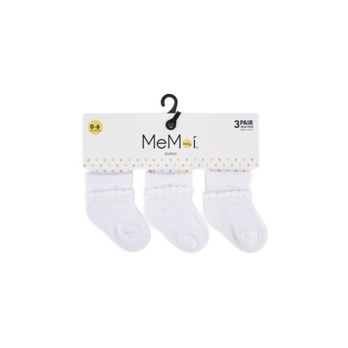 Baby Bootie Cotton Blend Socks 3 Pack