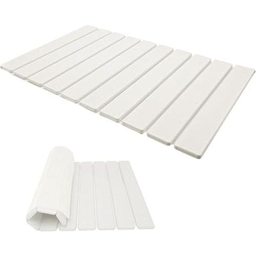 Stone Bath Mat,24 x 15.4 Inch Non-Slip Diatomaceous Earth Bath Mat,Quick Dry Stone Bath Mats for Bathroom,Rollable Shower Mat,Super Absorbent Stone Drying Mat for Bahtroom Shower Floor