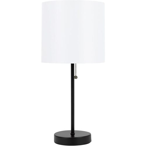 Catalina Lighting 17842-031 Modern Accent Table Lamp, Desk Lamp for Office, Dorm, or Bedroom, Reading Light Nightstand Lamp, LED Bulb NOT Included, 19", Classic Black