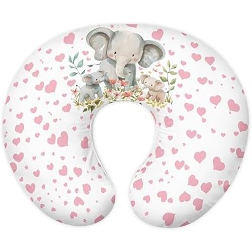 Elephant Baby Nursing Pillow Cover for Breastfeeding Moms, Breathable Neutral Breastfeeding Pillow Cover for Bottle Feeding (22"x18"x6")