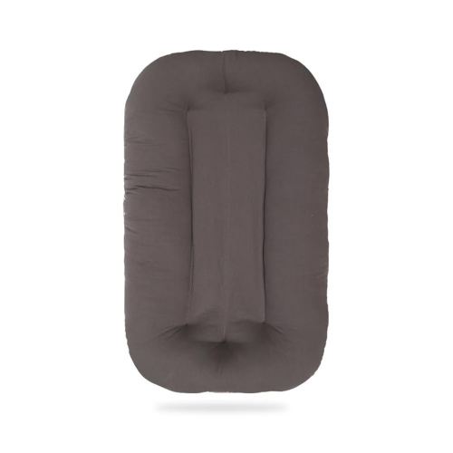 Multifunctional Newborn Baby Lounger, Organic Cotton Infant Nest 0–18M – Portable Breathable 3D Fiber Filling, Machine-Washable (Brown)