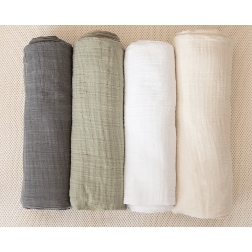 Organic Breathable Swaddle Blankets 4-Color Pack