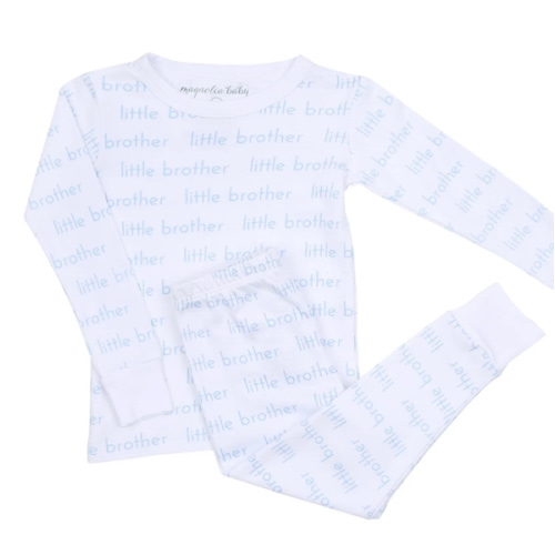Magnolia Baby Boy Little Brother Printed Long Pajamas 9-12 Months