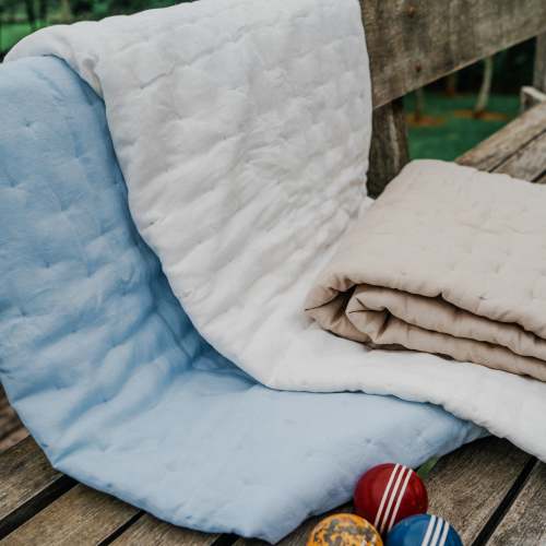 Linen Baby Quilted Blanket - Pure Certified European Linen | Lilla & Charles