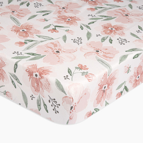 Crane Baby Cotton Sateen Crib Fitted Sheet - Parker Floral