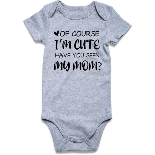 UNIFACO Unisex Baby Funny Saying Outfit Short and Long Sleeve Bodysuits Romper 0-18M