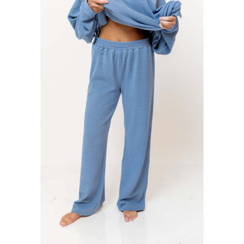 Campbell Striped Fleece Lounge Pants in Sky Blue *2/19 PRE-ORDER*