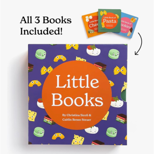 Little Books Culinary Collection Future Foodie 3 Board Book Box Set Pasta Cookies Cheese Phonics and Rhymes Baby Shower Gift 0-12 Months Toddler Book Ages 1-4 Years