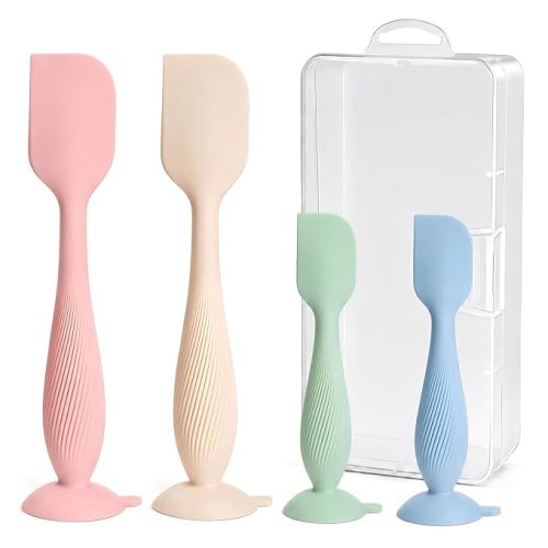 4-Pack Diaper Cream Spatula with Case, Soft Diaper Rash Cream Applicator