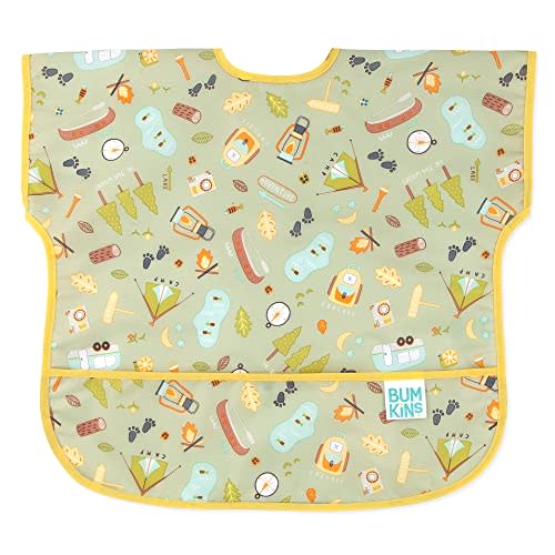 Bumkins Bibs - Toddler Bibs, Waterproof, Large for 1-3 Years, Short Sleeve