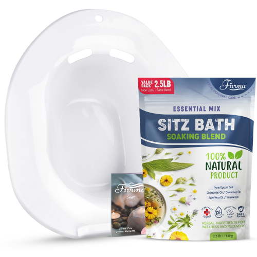 Sitz Bath Kit Salt 2.5 LB Kit for Hemorrhoids and Postpartum Care Epsom Salt with Oils Blend