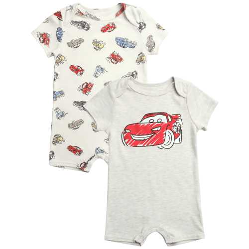 Disney Baby Boys Romper Tiger Pooh Mickey Mouse Short Sleeve Bodysuit for Newborn/Infant Boys 2 Pack