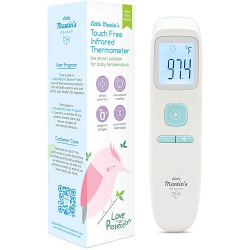 Touchless Thermometer for Adults Kids Baby & Infant - Non Contact Infrared Thermometer with LCD Display - Digital Thermometer Forehead - Built-in Fever Alarm (Blue)