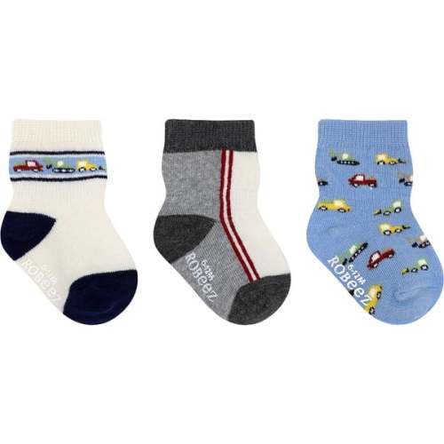 Loads of Fun Blue 3pk Infant Hosiery - Robeez | Maisonette