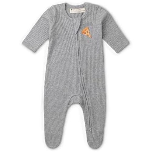 monica + andy Double Zipper One Piece, 100% Organic Baby Clothes for Girls & Boys, Unisex, Preemie, Newborn & Infant Sizes