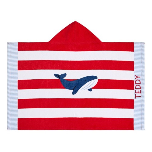 Rugby Stripe Whale Beach Hooded Towel UPF 50+