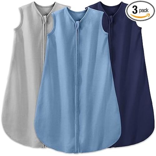 Yoofoss Baby Sleep Sack 6-12 Months Wearable Blanket for Babies 100% Organic Cotton 2-Way Zipper TOG 0.5 Toddler Sleeping Sack 3 Pack, Soft Lightweight Sleep Sacks