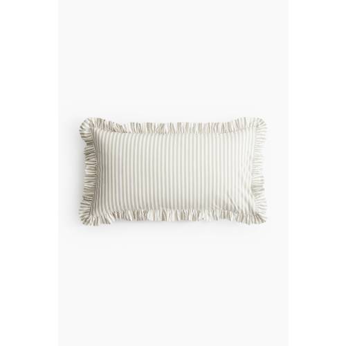 RUFFLE-TRIMMED COTTON CUSHION COVER