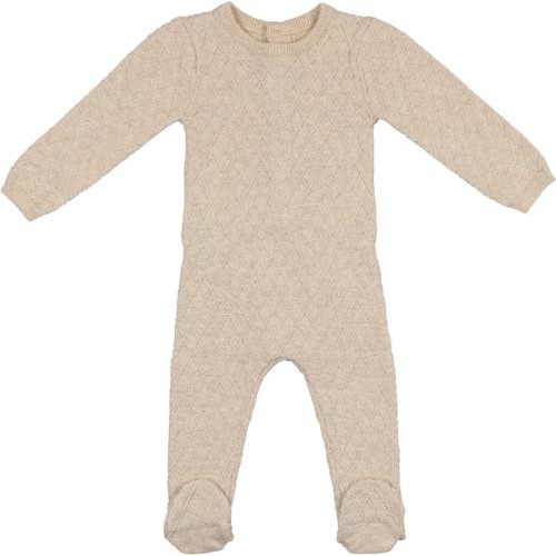 Argyle Fine Knit Cotton Footie, 3M