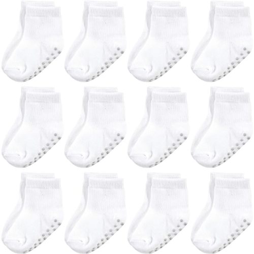 Touched by Nature Unisex Baby Organic Cotton Socks with Non-Skid Gripper for Fall Resistance