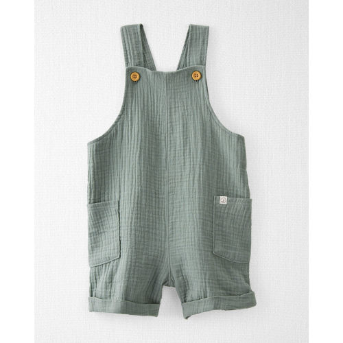 Toddler Organic Cotton Gauze Shortalls in Green - Little Planet | Carter's