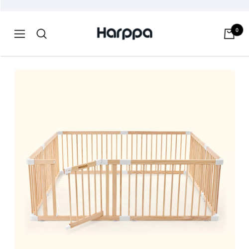 HARPPA Wooden Baby Gate Playpen | Non-Toxic Foldable DIY Adjustable Play Yard for Infants & Toddlers – Natural Finish Baby Fence for Small & Large Spaces