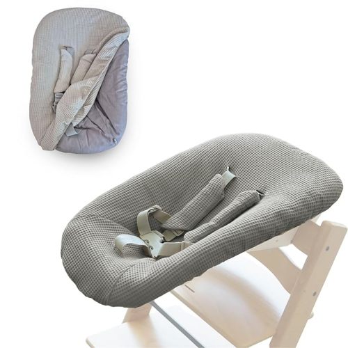 Cotton Cover Sheet Compatible with Stokke Tripp Trapp High Chair Newborn Set (Ivory Mist)
