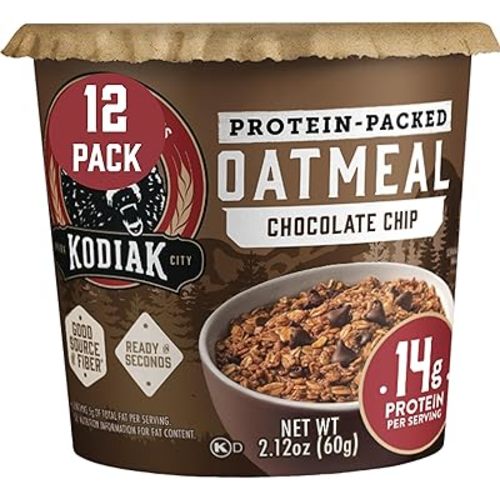 Kodiak Cakes Instant Protein Chocolate Chip Oatmeal in a Cup, 2.12oz (Pack of 12)