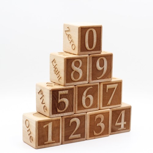 Wood Number Block Set