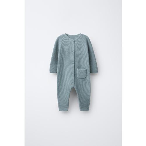 KNIT JUMPSUIT WITH LINKS - Green / Blue | ZARA United States