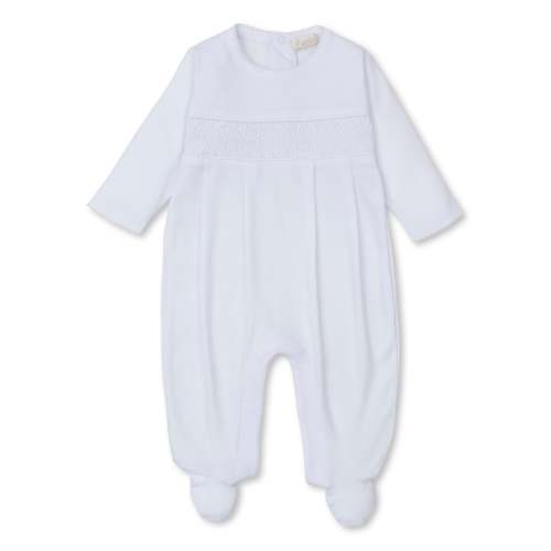 Hand Smocked CLB Charmed White Footie