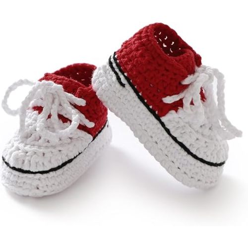 mimixiong Baby Booties Crochet Hand Knitting Shoes Infant Sneakerheads | Soft Booties for Newborn Boys and Girls Gift