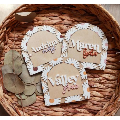 Daisy Baby Name Sign | Newborn Name Sign |  Name Sign | Fresh 48 Sign | Baby Name Sign | Name Announcement | Nursery Sign l Daisies