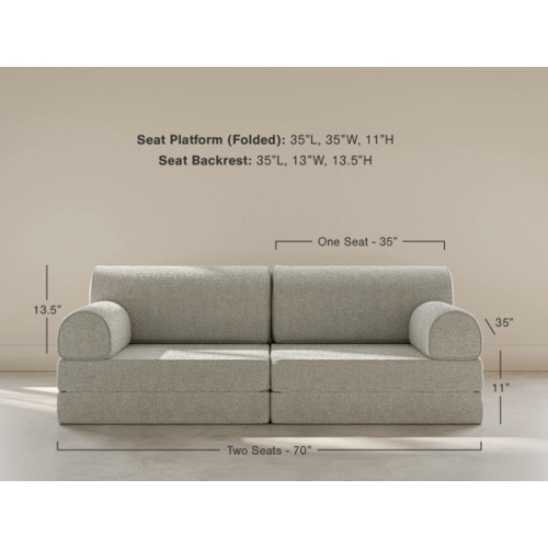 Dusty Sky Blue Modular Couch | Boucle | House of Noa