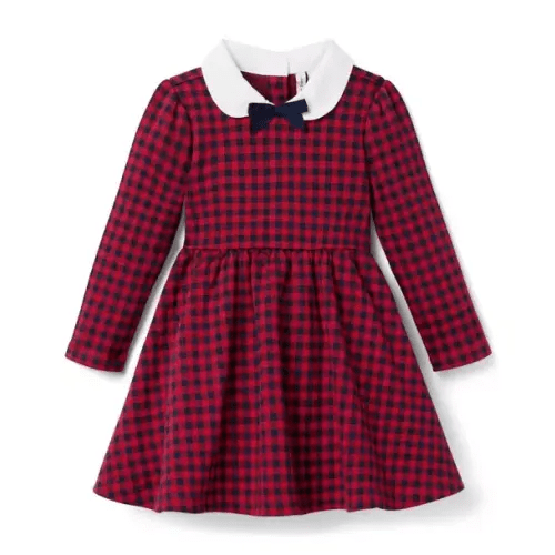 Girl Fireside Red Gingham Gingham Jacquard Dress by Janie and Jack