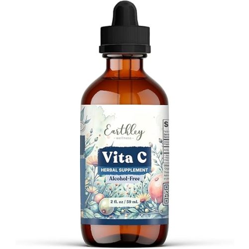 Earthley Wellness Vita-C, A Natural Source of Vitamin C, Whole Food Form of Vitamin C, Extracted from Amla Berries, Orange Peel, and Dandelion Leaf (2oz)