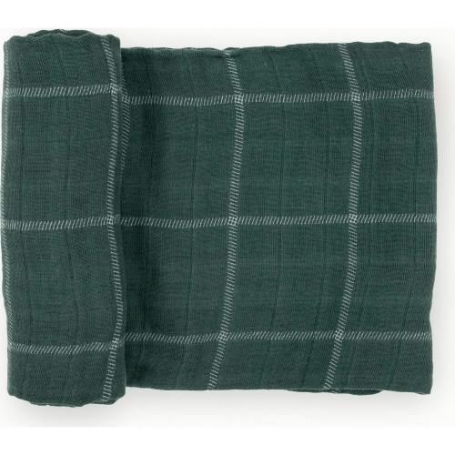 Cotton Muslin Swaddle Blanket - Evergreen Plaid