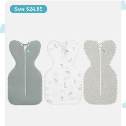 Swaddle Up™ Starter Bundle 1.0 TOG Deep Olive Cloud Bunnies Grey – Love to Dream AU