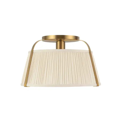 Lights.com  Daina Semi-Flush 13", Brushed Brass and White