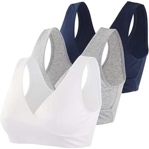 KUCI Maternity Nursing Bra Wireless Cotton Breastfeeding Bra for Sleep